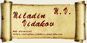 Miladin Vidakov vizit kartica